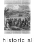 Historical Image of Henry Hudson Descending the Hudson River by JVPD