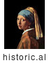 Historical Painting of a Girl with a Pearl Earring by Johannes Vermeer by JVPD