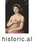 Historical Painting of a Woman Named Margherita Posing with One Hand on Her Breast, La Fornarina, by Raphael by JVPD