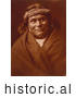 Historical Photo of Acoma Indian Man Wearing Headband 1904 - Sepia by JVPD