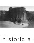 Historical Photo of Acoma Indians at a Watering Hole - Black and White Version by JVPD