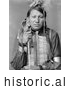 Historical Photo of Amos Little, Sioux Native American 1900 - Black and White by JVPD