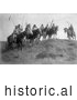 Historical Photo of Apsaroke Natives on Horseback 1908 - Black and White by Picsburg