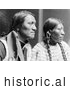 Historical Photo of Charging Thunder with Wife, Sioux Indians 1900 - Black and White by JVPD