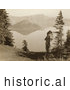 Historical Photo of Klamath Indian Chief at Crater Lake 1914 - Sepia by JVPD