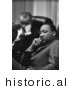 Historical Photo of Lyndon B. Johnson Sitting with Martin Luther King Jr. - Black and White Version by JVPD
