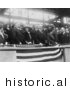 Historical Photo of President Herbert Hoover at a Baseball Game - Black and White Version by JVPD