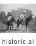 Historical Photo of Sioux Indians on Horses 1899 - Black and White by JVPD