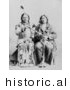 Historical Photo of Sitting Bull and One Bull 1884 - Native American Indians - Black and White Version by JVPD