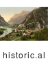 Historical Photochrom of Amsteg, Switzerland by JVPD