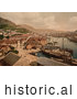Historical Photochrom of Bergen, Norway by Picsburg