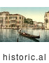 Historical Photochrom of Da Mulla Palace, Venice, Italy by JVPD