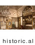 Historical Photochrom of Elegant Bedroom, Bey of Tunis, Kasr-el-Said, Tunisia by JVPD