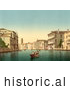Historical Photochrom of Gondolas, Venice, Italy by JVPD