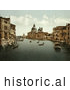 Historical Photochrom of Grand Canal, Venice, Italy by Picsburg