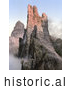 Historical Photochrom of Peaks of the Rosengarten Group, Tyrol, Austria by JVPD