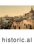 Historical Photochrom of Riva Degli Schiavoni, Venice, Italy by JVPD