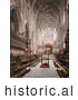 Historical Photochrom of the Interior of the York Minster Cathedral in York, North Yorkshire, England by Picsburg