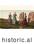 Historical Photochrom of Women Chatting, Heligoland, Germany by JVPD