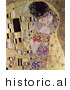 Historical Vector Illustration of Man Kissing and Embracing Woman, the Kiss - Gustav Klimt by JVPD